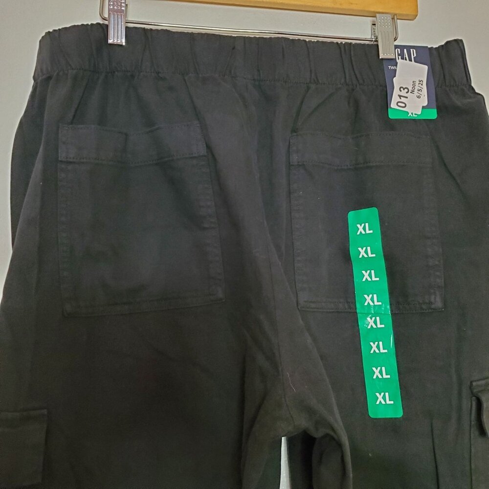 Gap Womens Black Cargo Pants XL Elastic Waist - Picture 3 of 9
